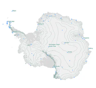 Who operates stations in the Antarctic?